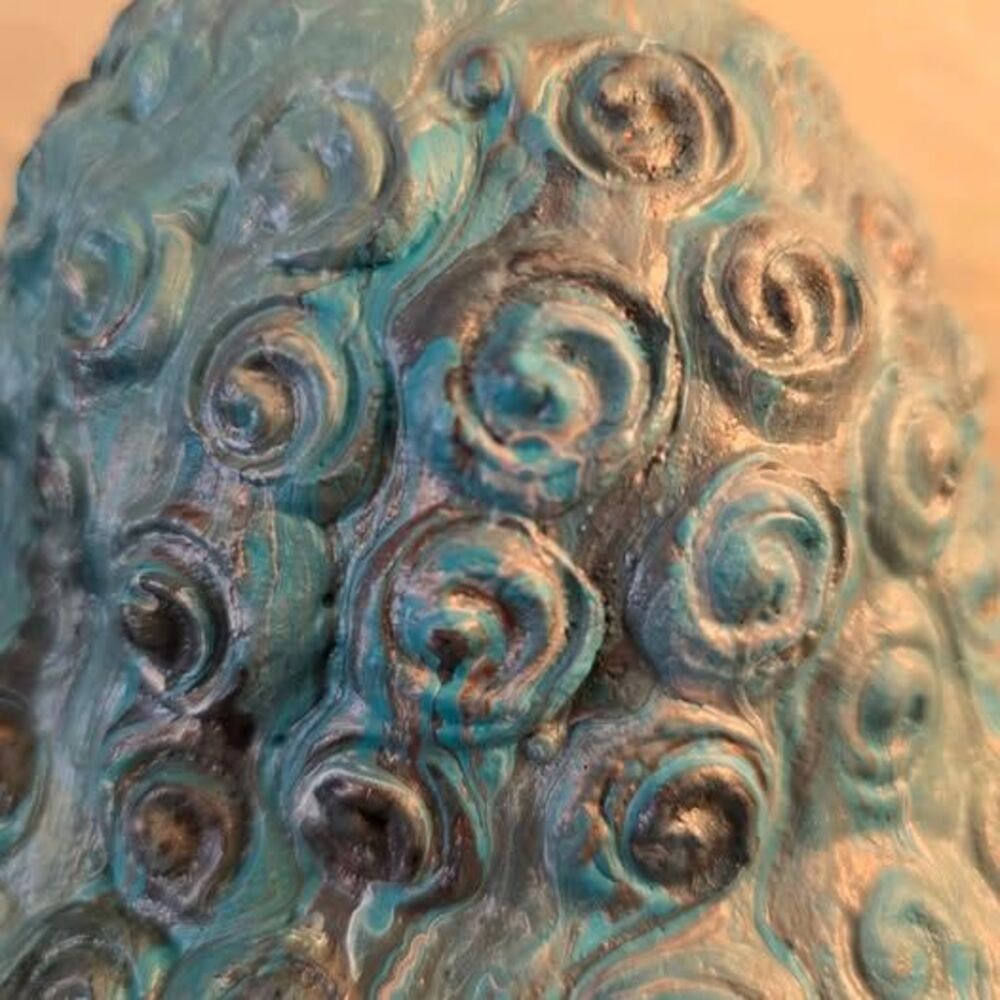 HANDCRAFTED Upcycled Buddah Head HANDPAINTED Tabletop Art Decor - Picture 9 of 11
